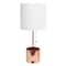 Simple Designs 18.5" Hammered Metal Container Base Table Lamp with USB Charging Port